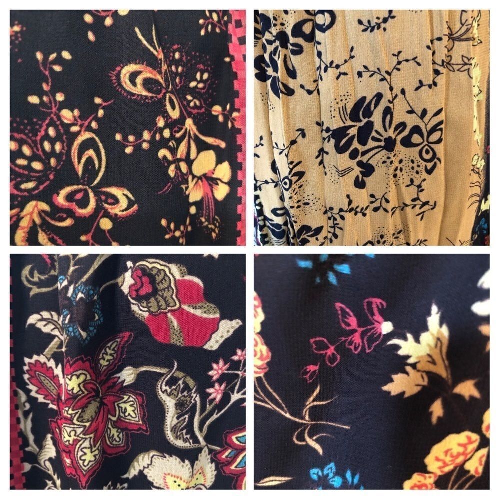 Sandra Darren Floral Pleated Midi Dress Size 12P - Picture 4 of 8